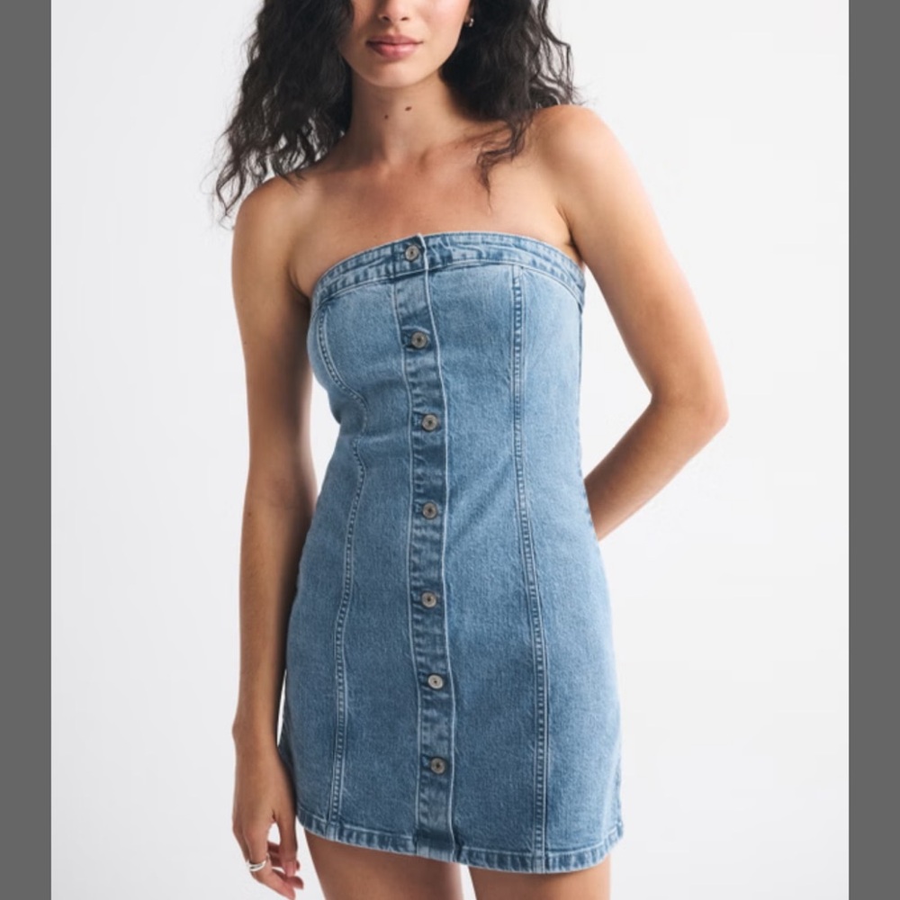 Abercrombie & Fitch Mara Strapless Denim Mini Dress